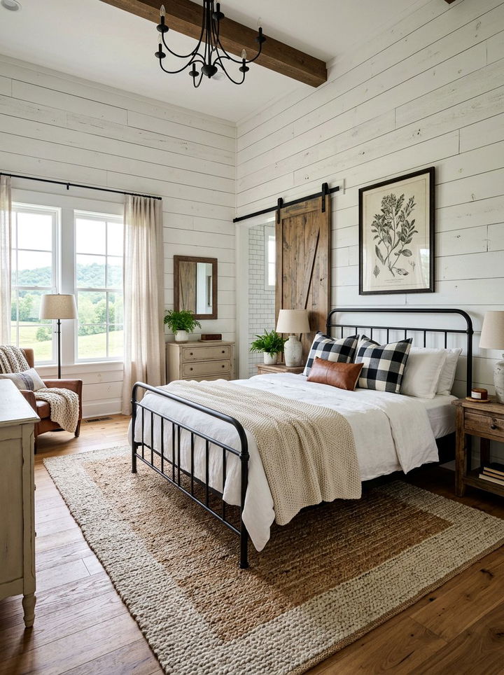 Wide Plank Shiplap - 30 bedroom paneling ideas