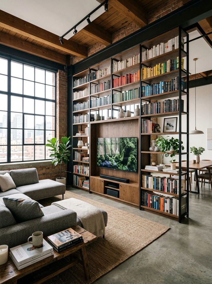 Wide Studio Room Divider - 30 bedroom bookshelf dividers