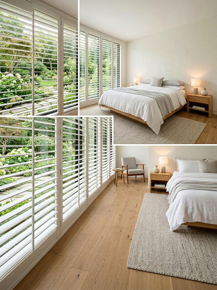 Wide louver plantation shutters - 30 bedroom plantation shutters