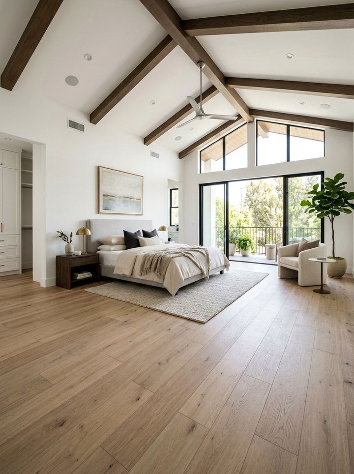 Wide plank bedroom laminate - 30 bedroom laminate flooring ideas
