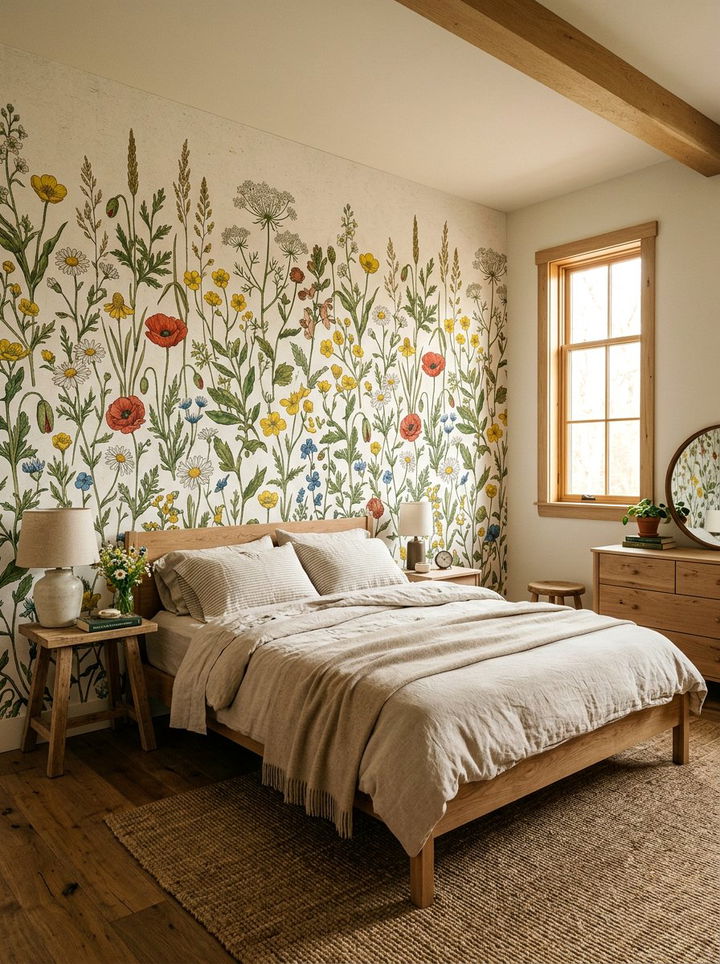 Wildflower Meadow Wallpaper - 30 bedroom botanical wallpapers