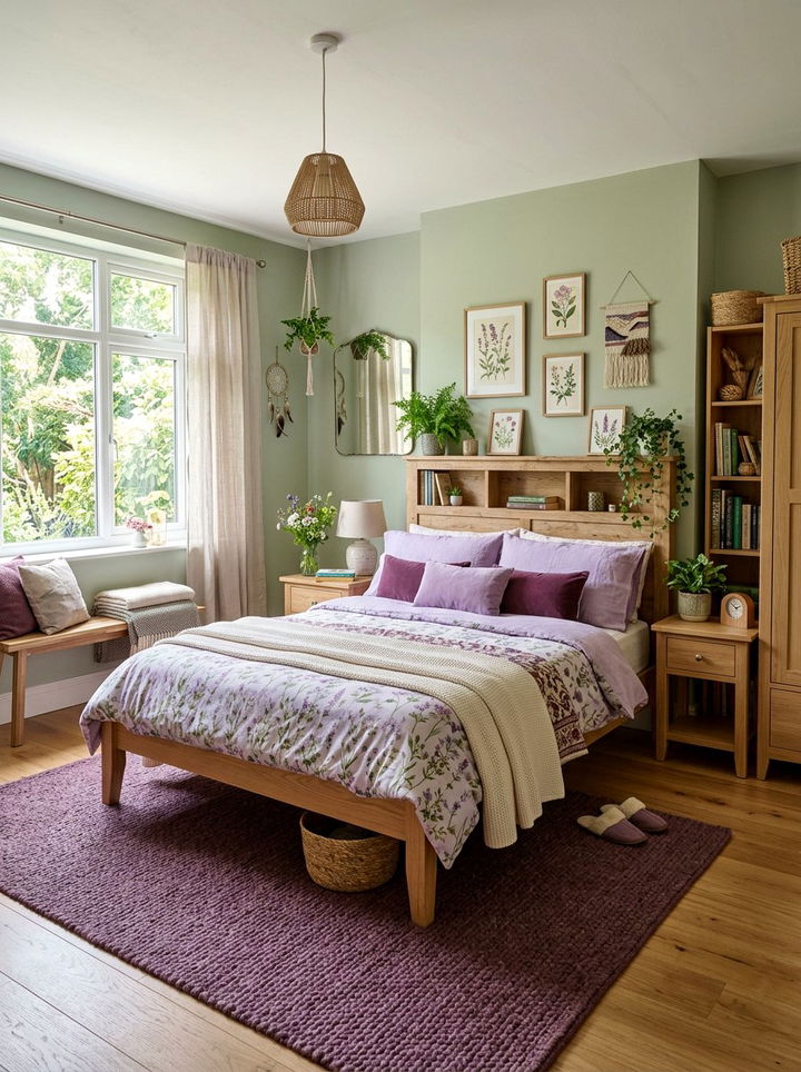 Wildflower purple tones - 30 forest inspired bedroom color ideas