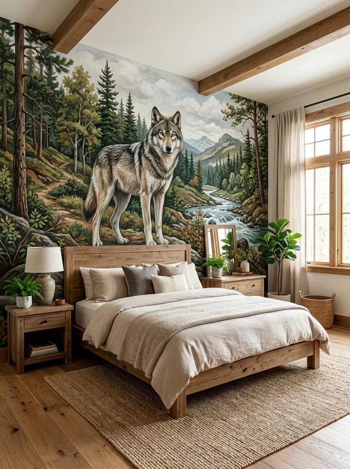 Wildlife animal mural - 30 explorer bedroom ideas