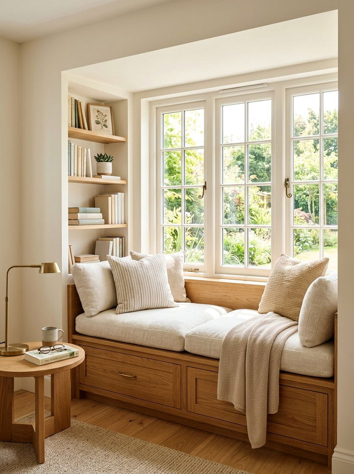 Window Bench Seat - 30 DIY bedroom ideas