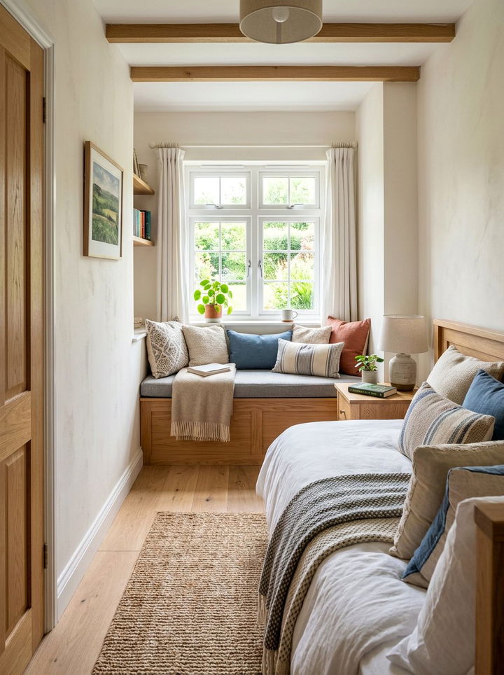Window Bench Seating - 30 narrow bedroom ideas