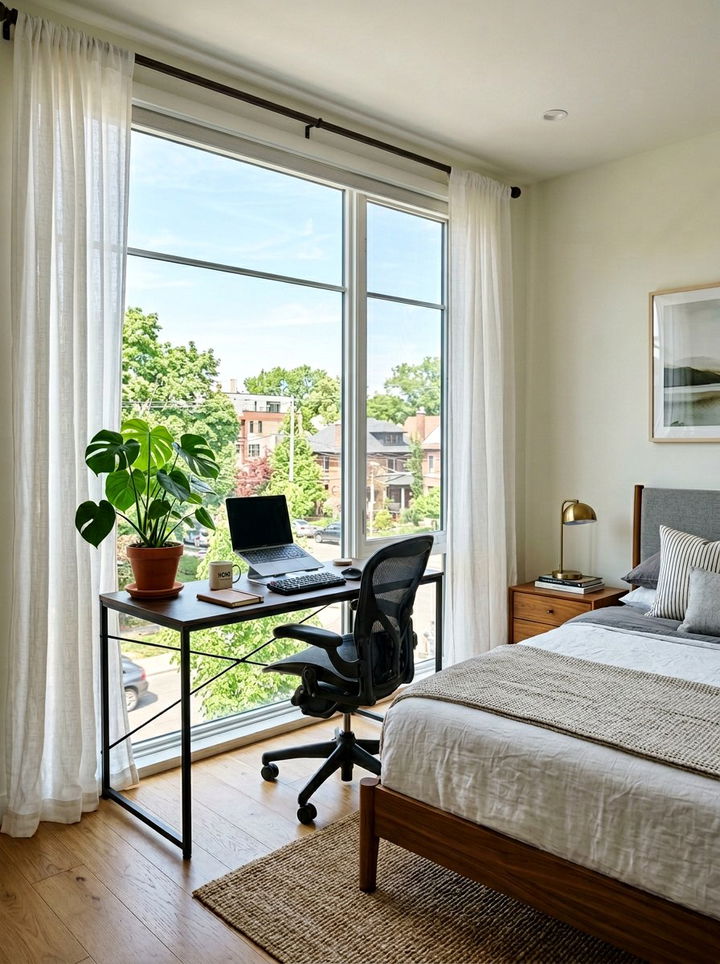 Window Facing Desk Bedroom - 30 bedroom home office ideas