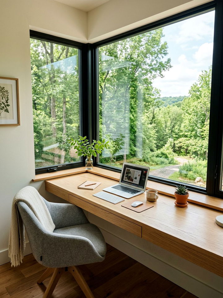 Window Floating Desk - 30 bedroom floating desks