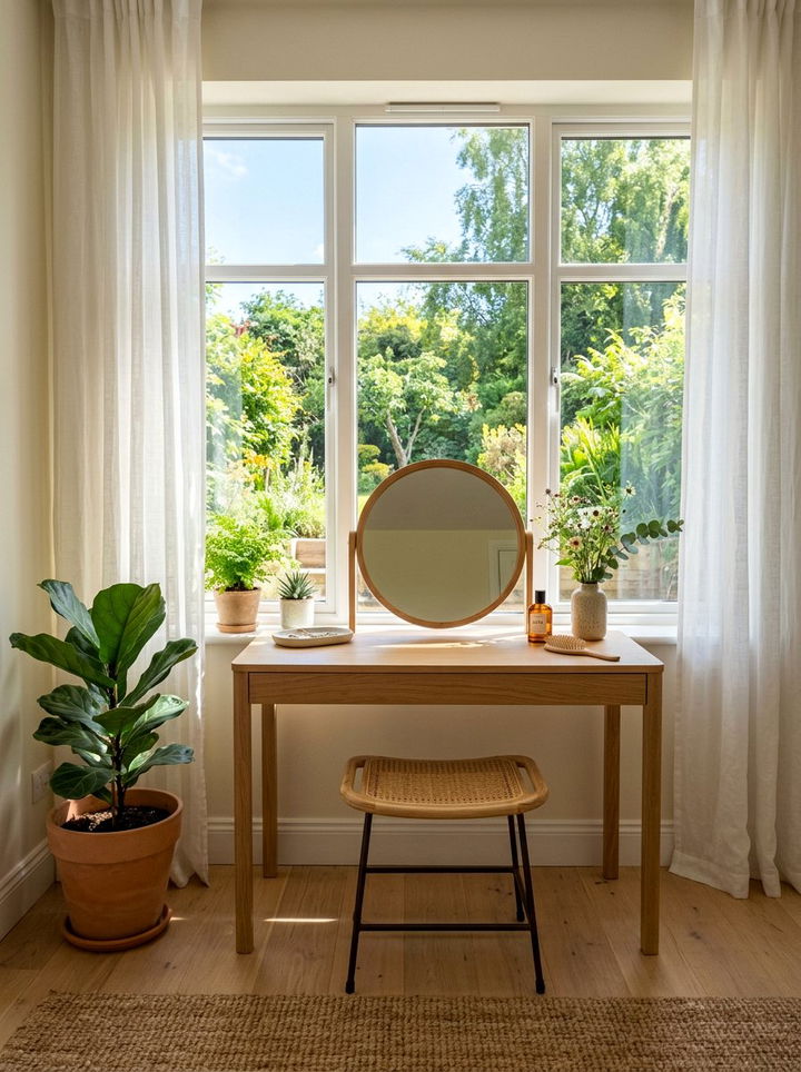 Window Front Vanity - 30 bedroom vanity ideas