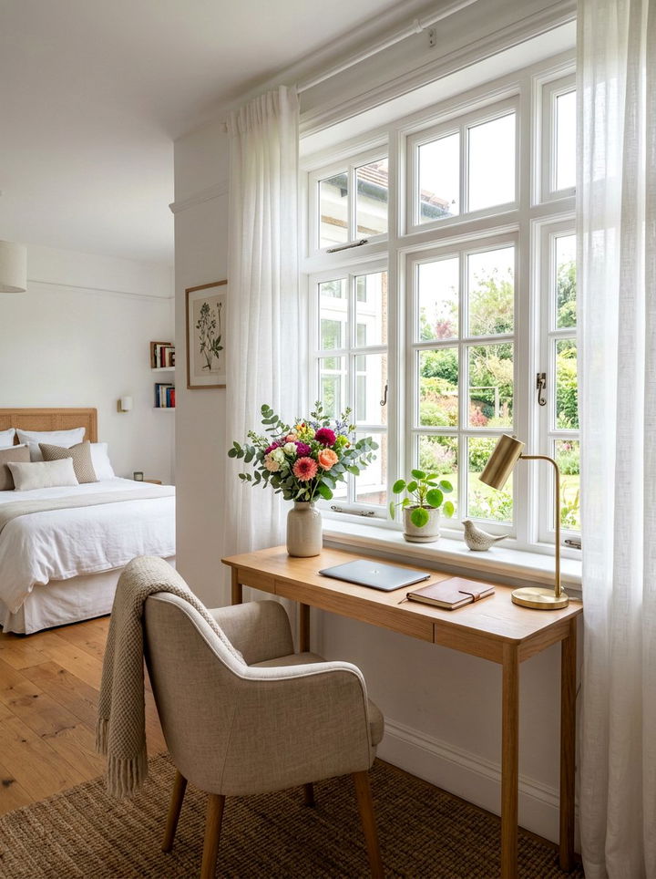 Window Nook Workspace - 30 bedroom craft corner ideas
