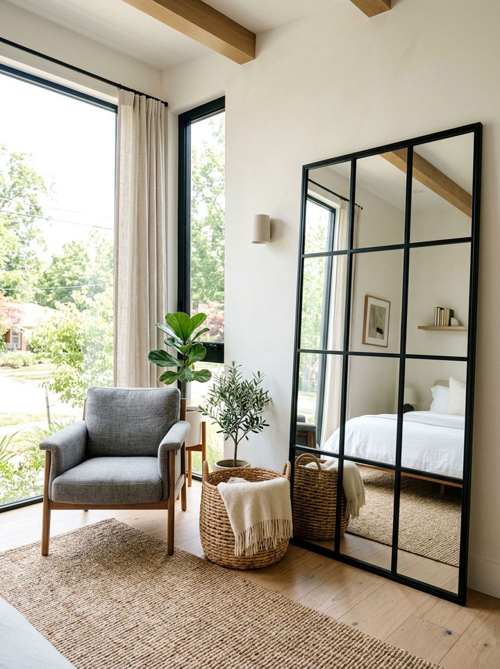 Window Pane Floor Mirror - 30 bedroom mirrors