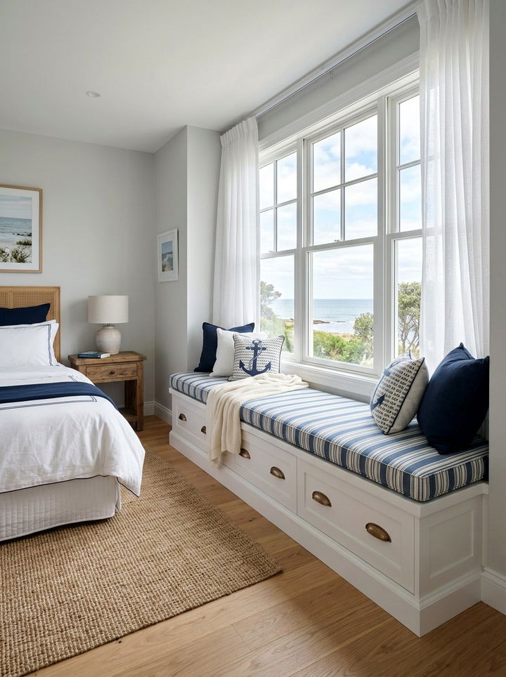 Window Seat Storage - 30 bedroom creative storage ideas