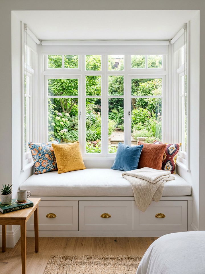 Window Seat With Drawers - 30 bedroom hidden storage ideas