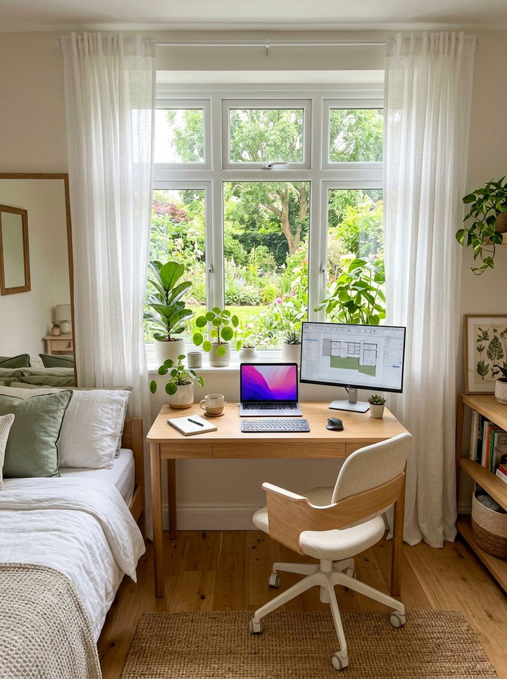 Window View Office - 30 bedroom office combo ideas