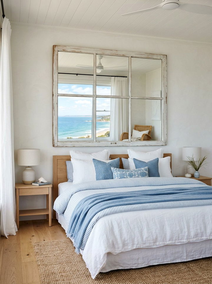 Window frame mirror - 30 upcycled bedroom ideas