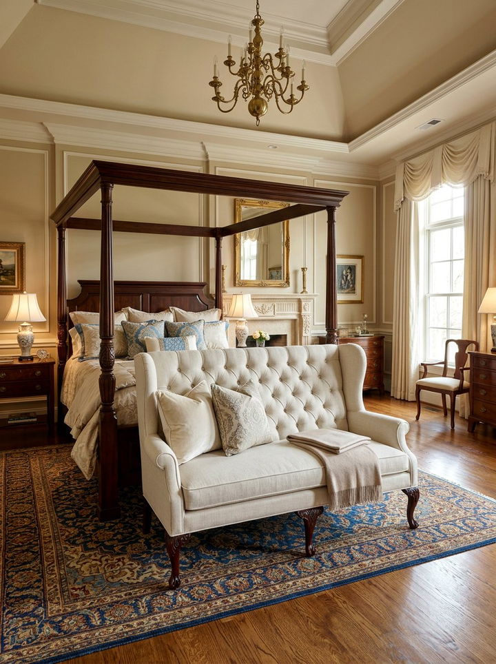 Wingback Bedroom Bench - 30 bedroom upholstered benches