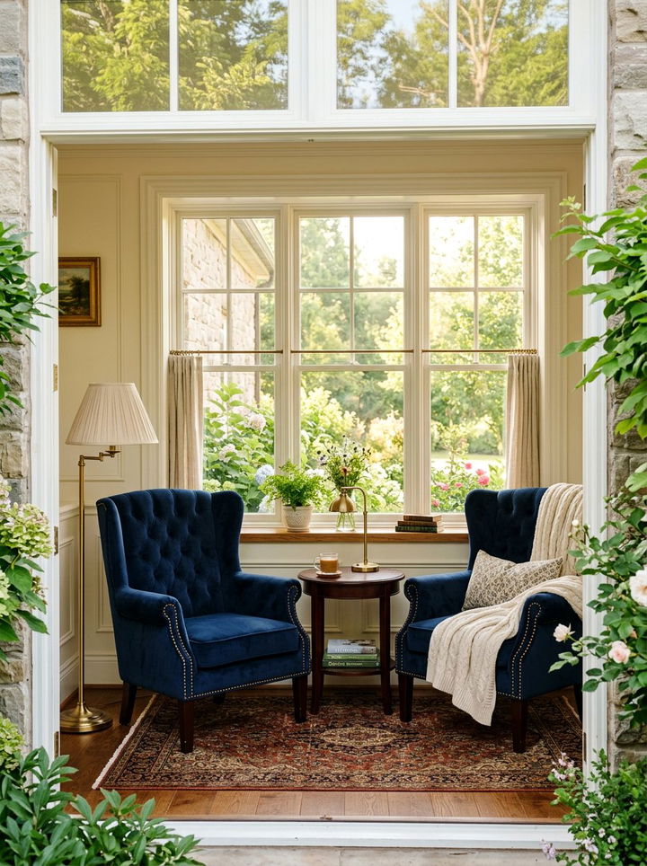 Wingback Chair Seating - 30 traditional bedroom ideas