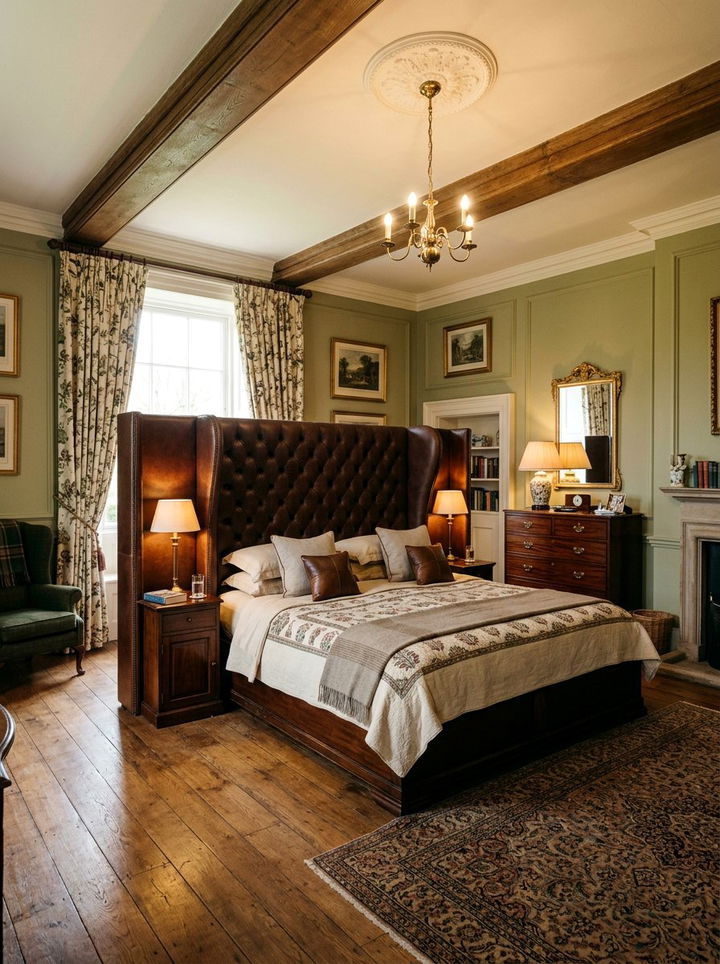 Wingback Leather Headboard - 30 bedroom leather headboards