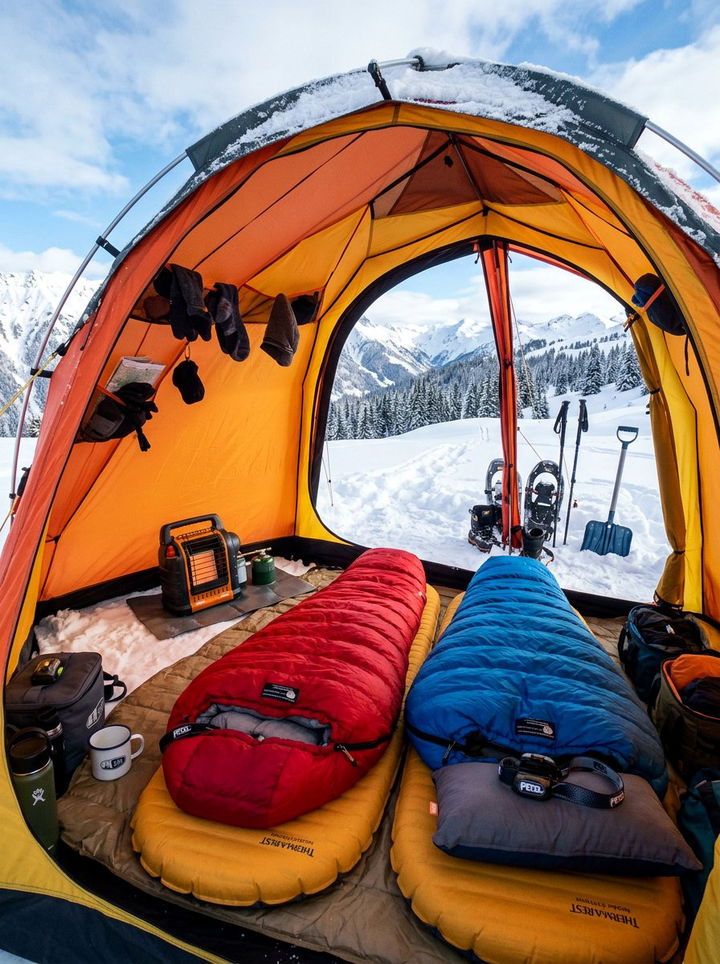 Winter Camping Setup - 30 camping bedroom ideas