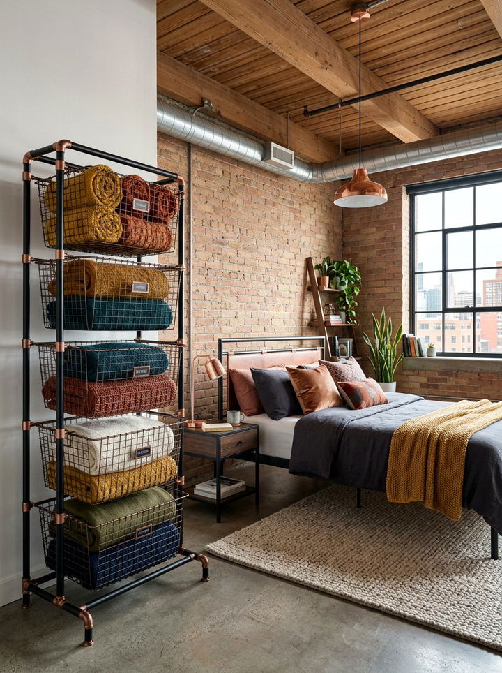 Wire Baskets For Industrial Style - 30 bedroom storage bins