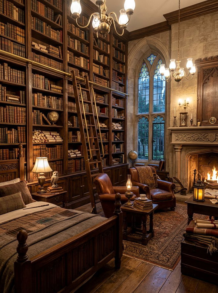 Wizarding Library Room - 30 Harry Potter bedroom ideas