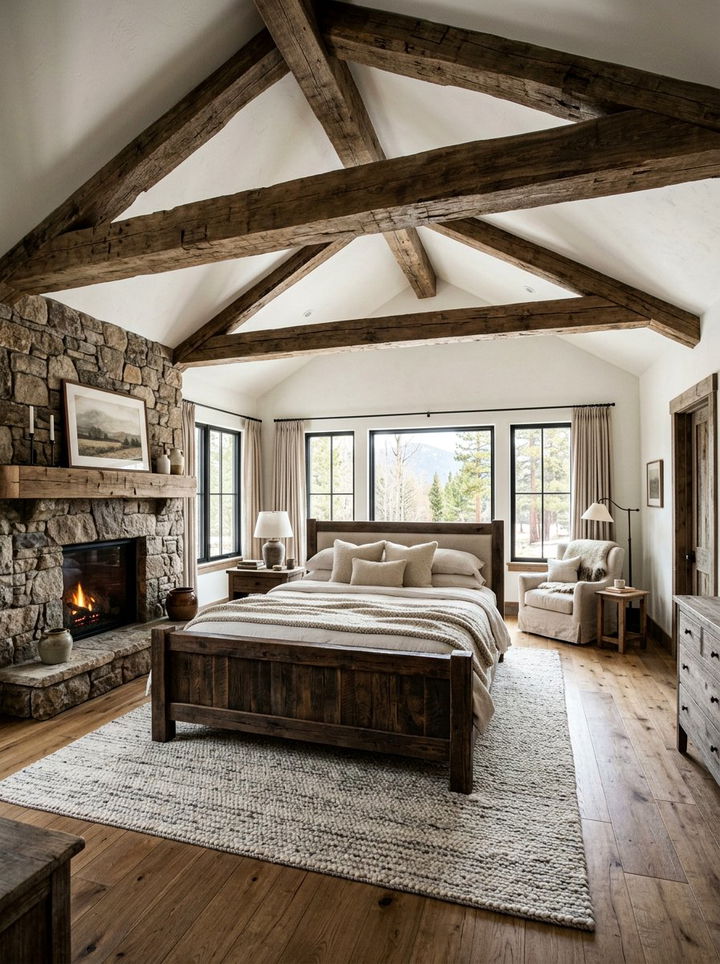 Wood Beam Ceiling - 30 bedroom ceiling design ideas