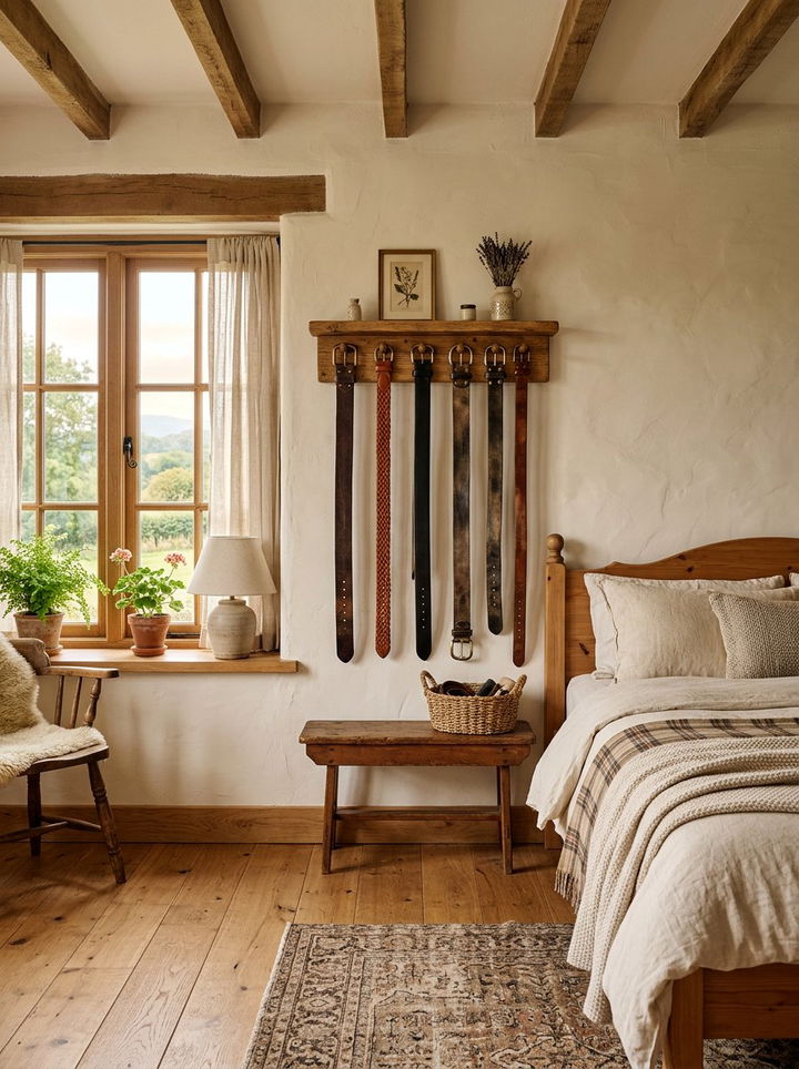 Wood Belt Rack - 30 bedroom belt organizers