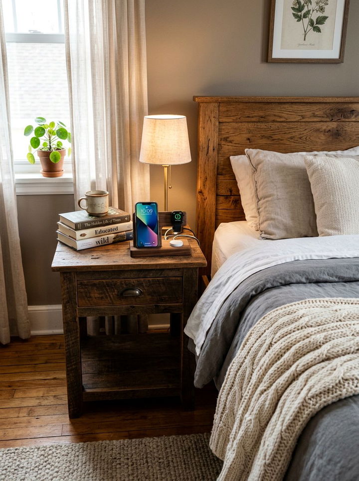 Wood Charging Station - 30 bedroom phone chargers