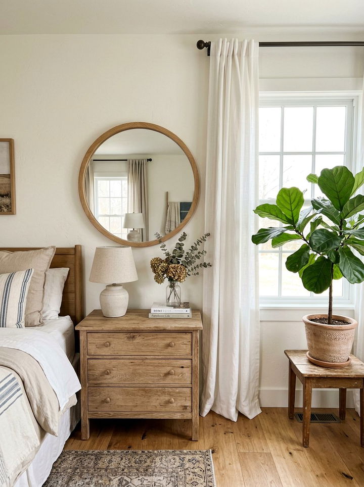 30 Chic Bedroom Round Mirrors to Brighten and Open Your Space