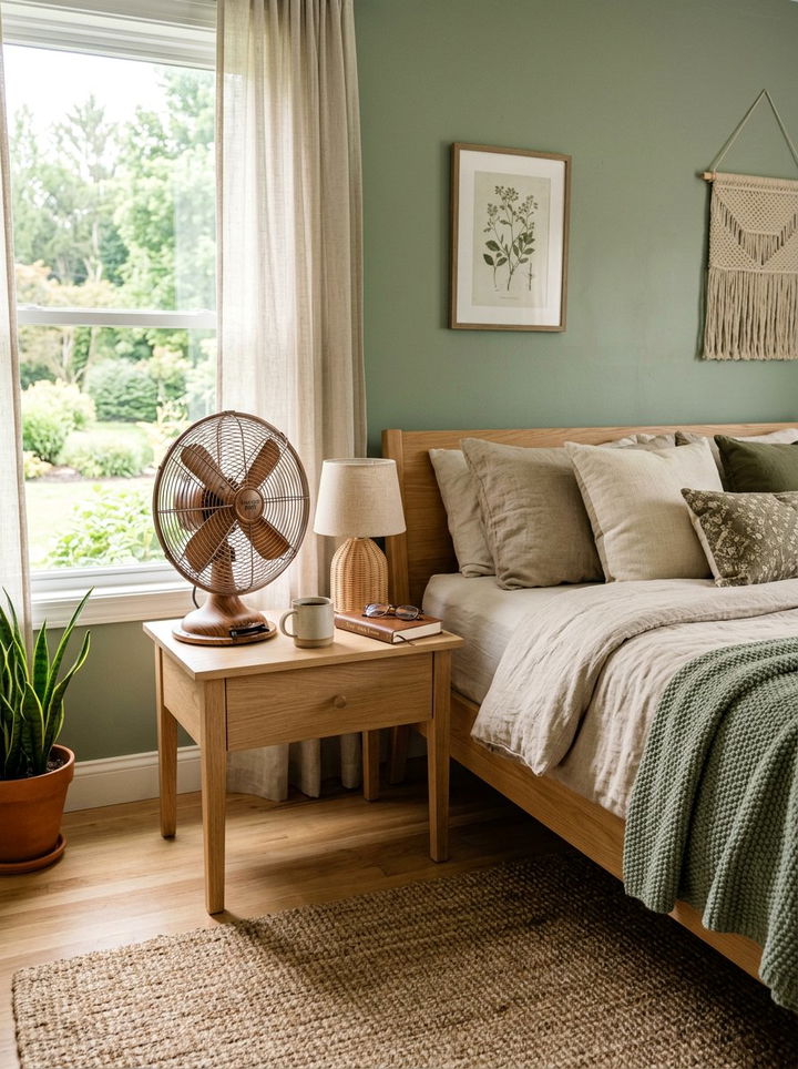 Wood Grain Finish Desk Fan - 30 bedroom desk fans