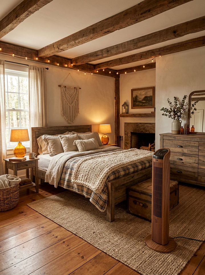 Wood Grain Tower Fan For Rustic Bedroom - 30 bedroom tower fans