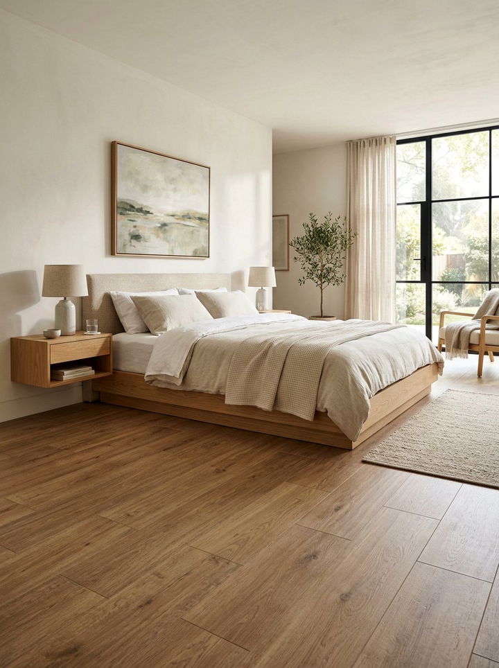 Wood Look Tile - 30 bedroom tile ideas