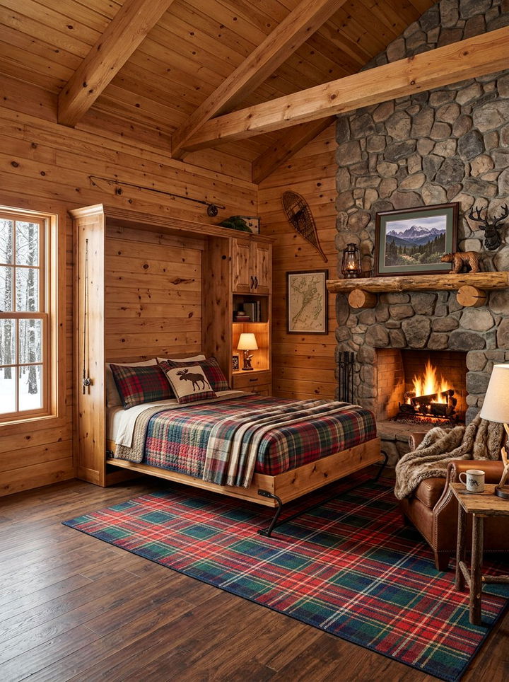Wood Murphy Bed For Rustic Cabin - 30 bedroom murphy beds