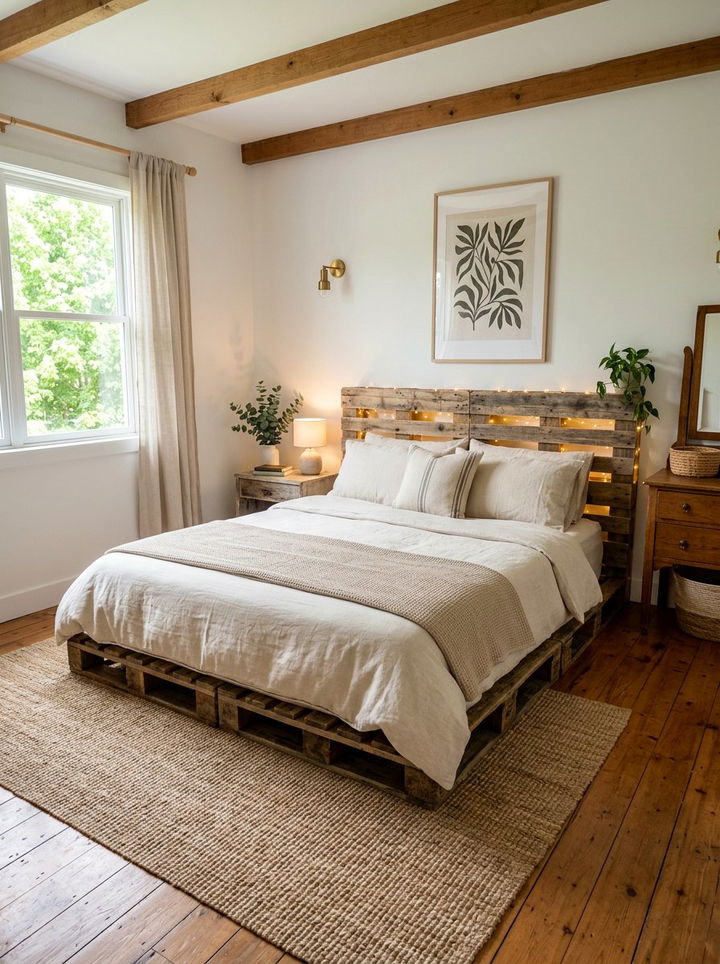 Wood Pallet Bed Frame - 30 handmade bedroom ideas