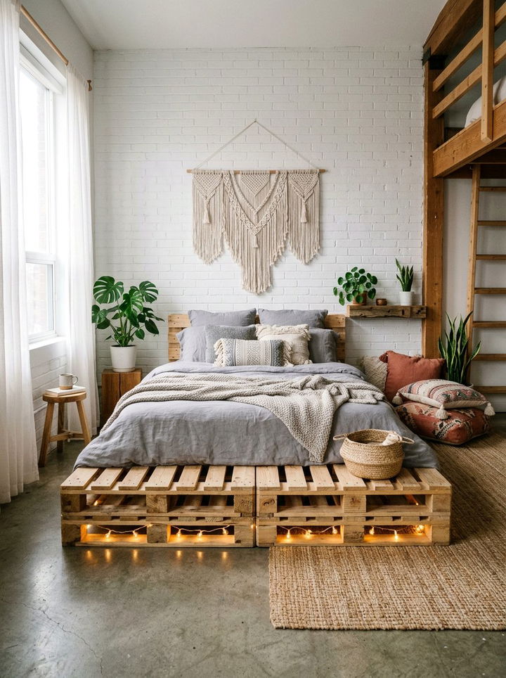 Wood Pallet Bed Frame - 30 bedroom reclaimed wood furniture ideas