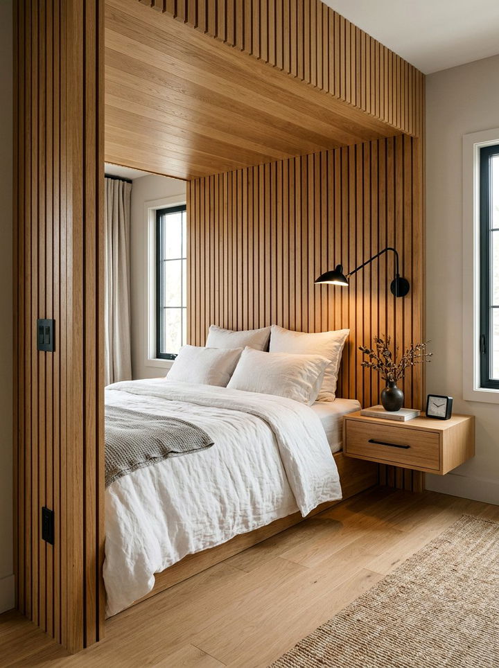Wood Paneled Alcove - 30 bedroom alcove ideas