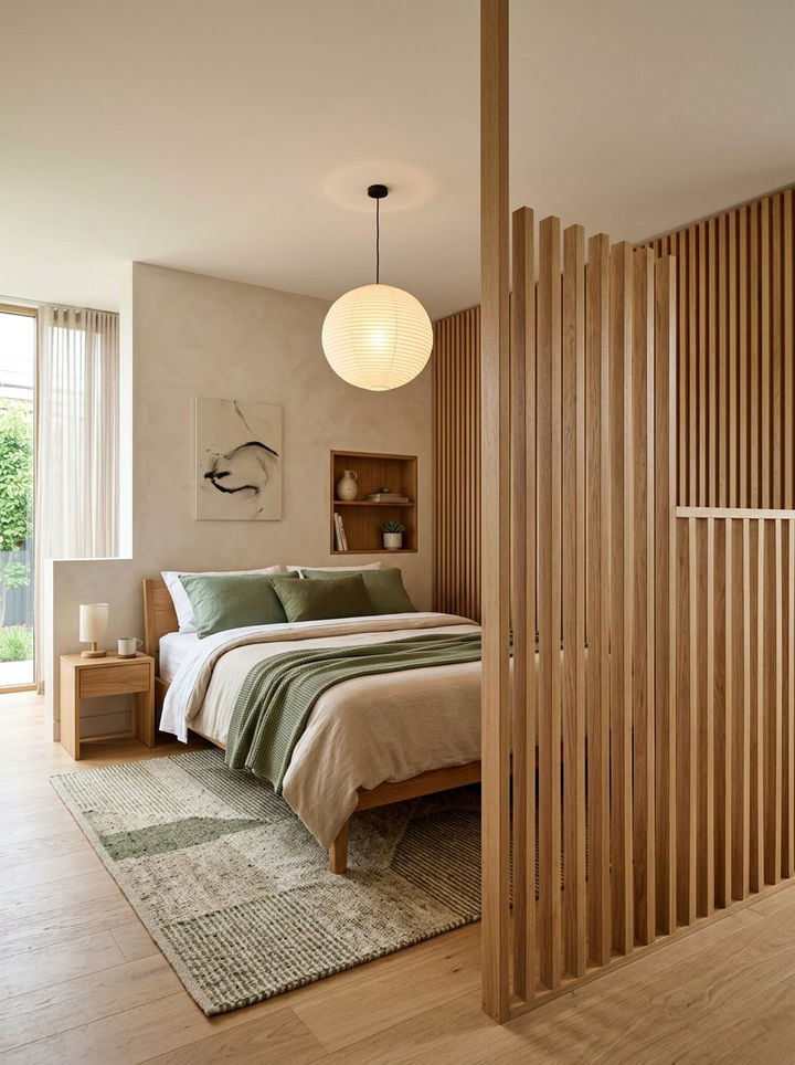 Wood Slat Bedroom Half Wall - 30 bedroom half wall ideas