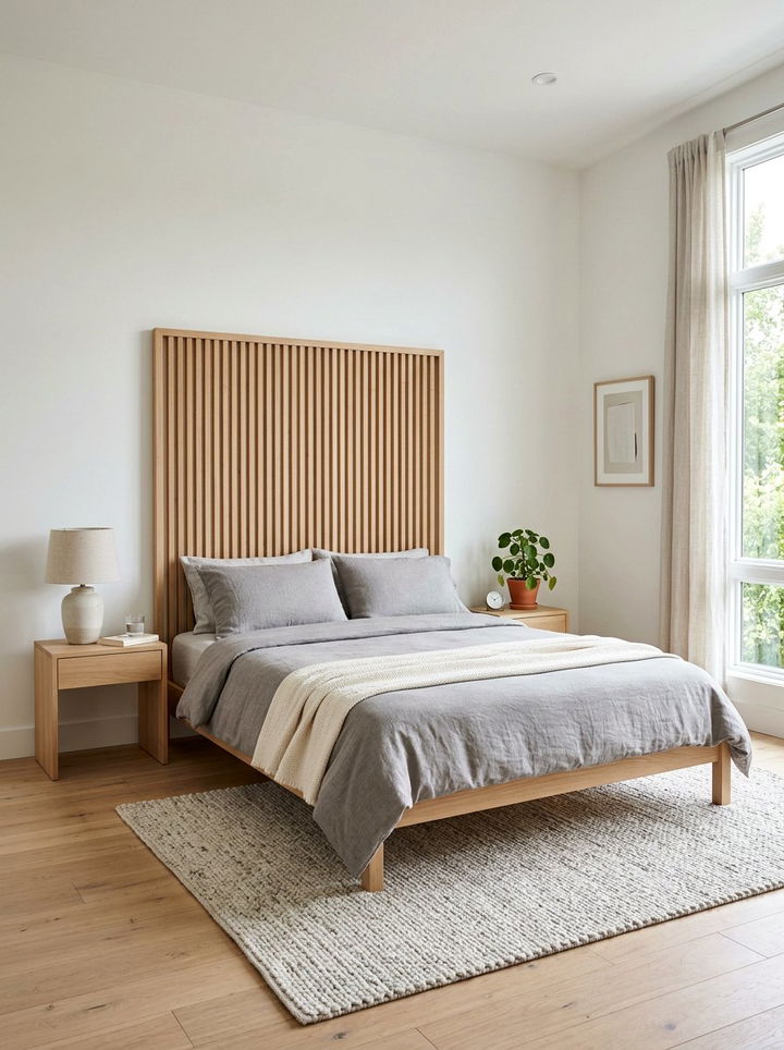 Wood Slat Headboard - 30 bedroom headboards