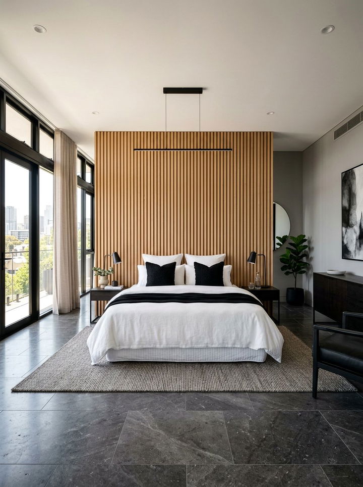 Wood Slat Wall - 30 bedroom refresh ideas