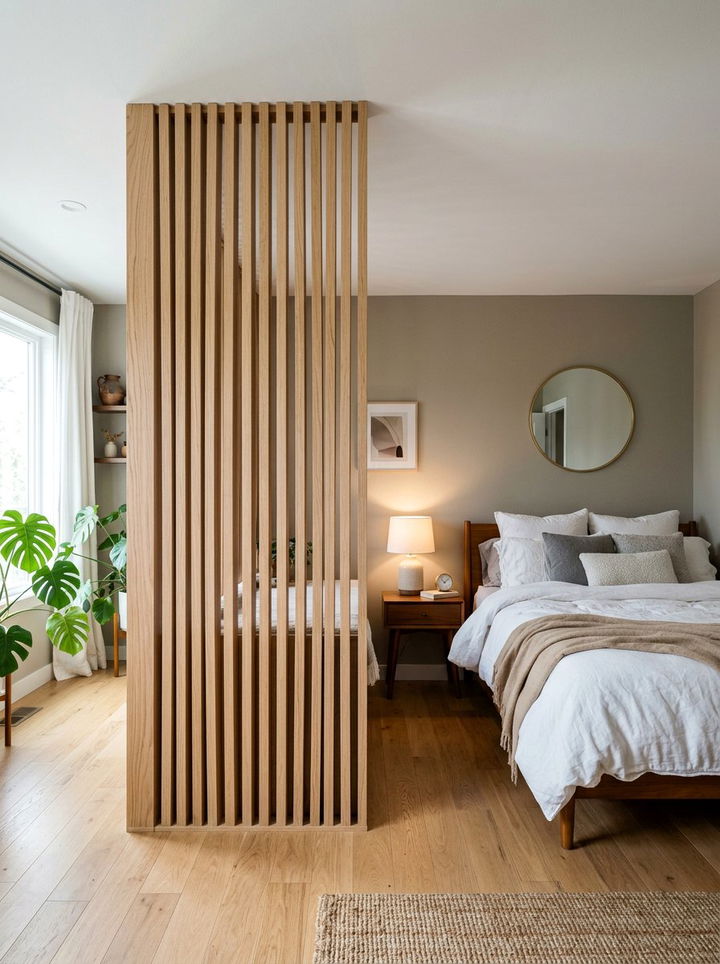 Wood Slat Wall - 30 bedroom room dividers