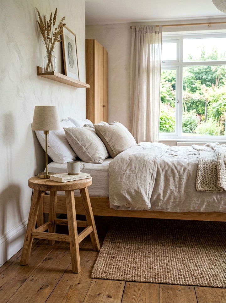 Wood Stool - 30 bedroom seating ideas