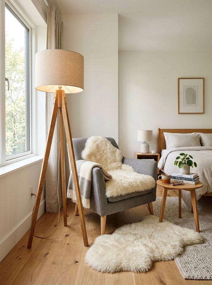 Wood Tripod Floor Lamp - 30 bedroom lamps