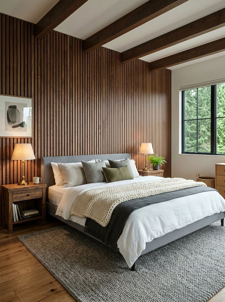 Wood paneling bedroom - 30 retro bedroom ideas