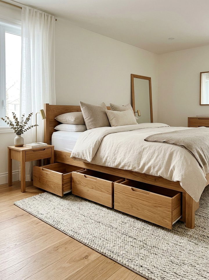 Wooden Drawers Under Bed - 30 bedroom under bed storage ideas
