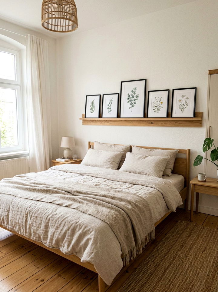 Wooden Picture Ledge Above Bed - 30 bedroom ledge shelves