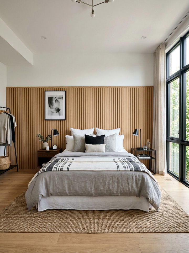 Wooden Slat Headboard - 30 bedroom headboard ideas