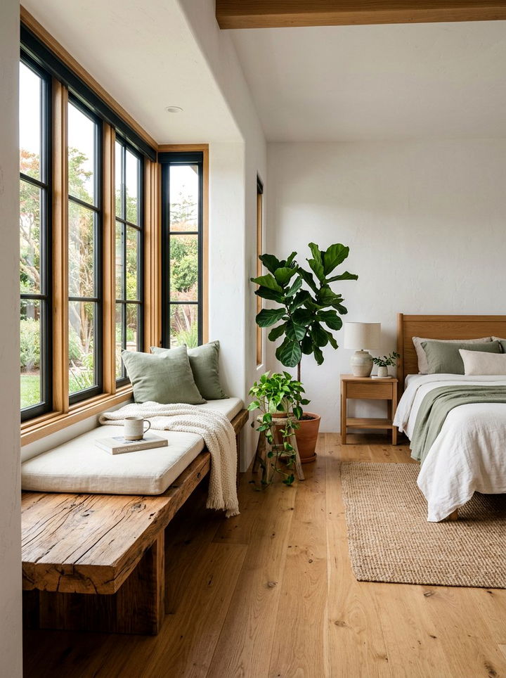 Wooden Window Bench - 30 bedroom window benches