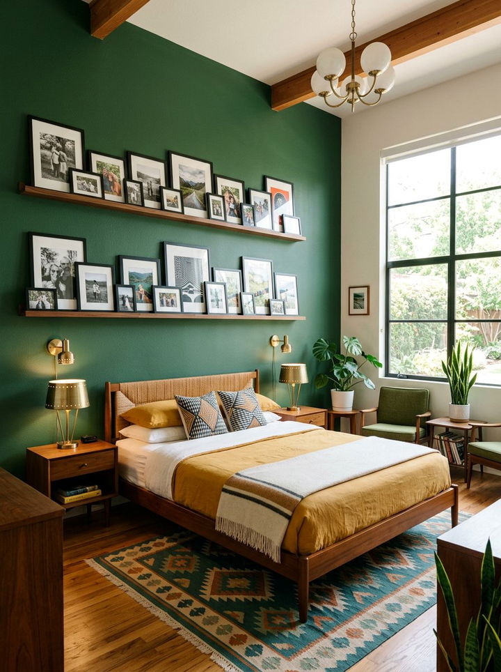 Wooden ledge photo gallery - 30 bedroom memory wall ideas