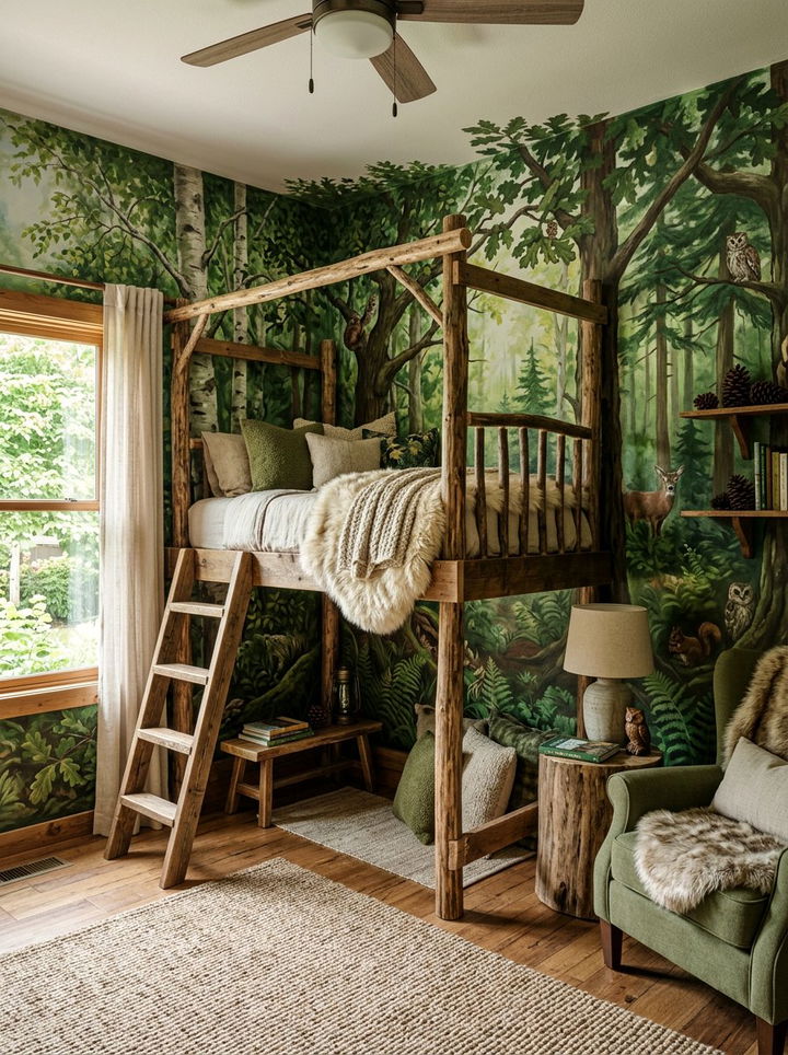 Woodland Theme Bedroom - 30 treehouse bedroom ideas