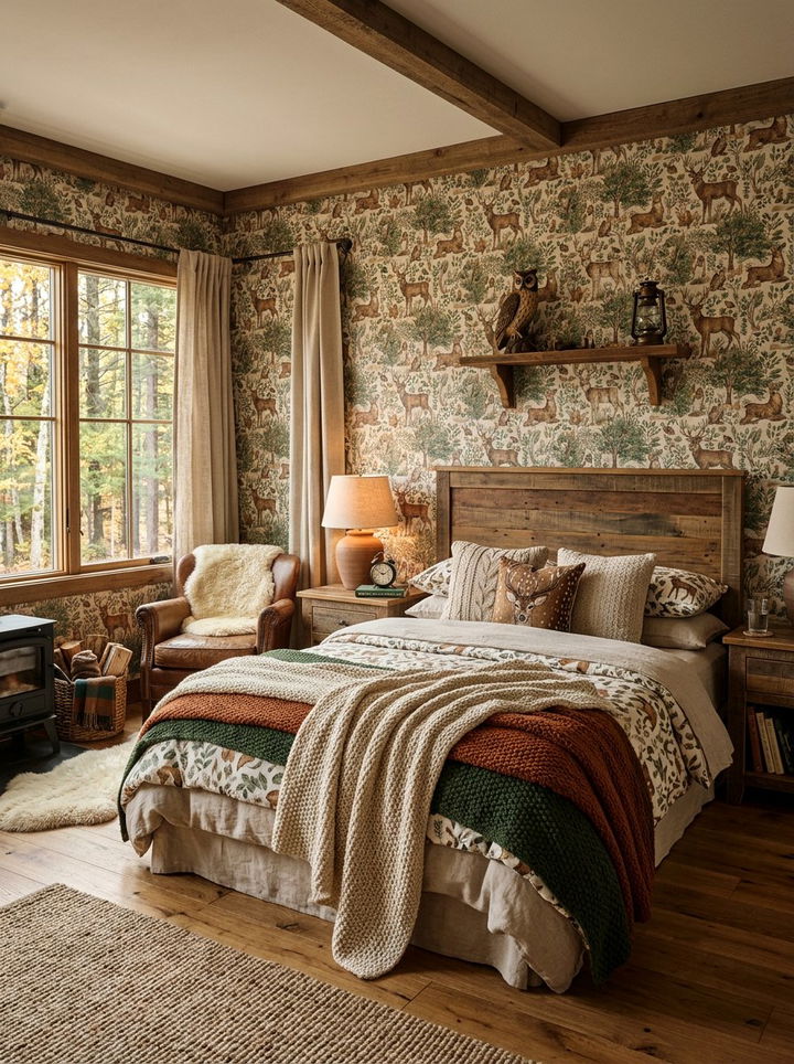 Woodland animal bedroom wallpaper - 30 bedroom wallpaper ideas