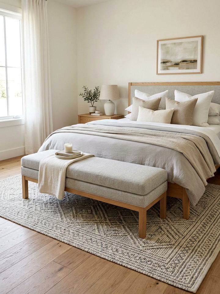 Wool Bench - 30 wool bedroom ideas